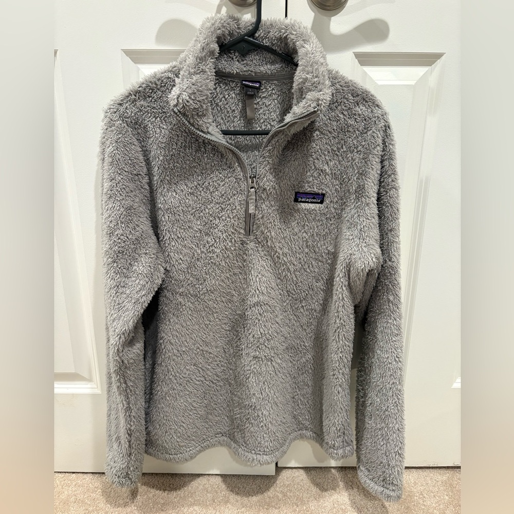 Grey Patagonia Fuzzy Zip Up Los Gatos Quarter Zip Size L - Picture 2 of 4